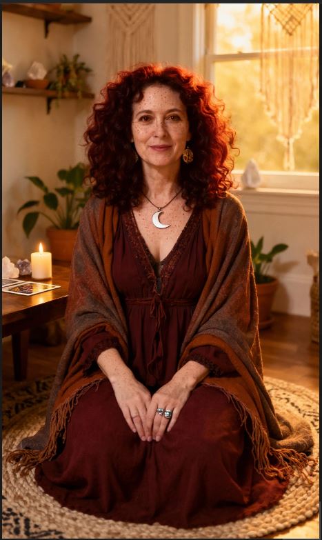 Susan in her element - connecting with cosmic energy